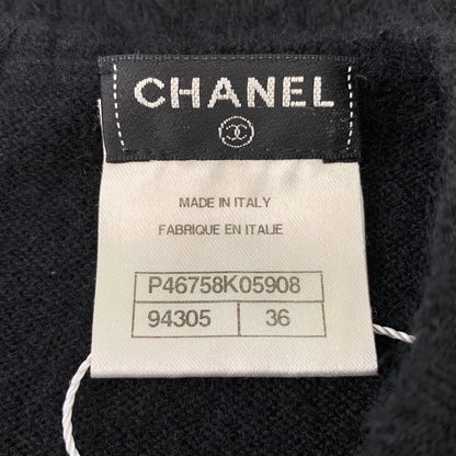 Chanel Black Bow Knit Short Sleeve Top