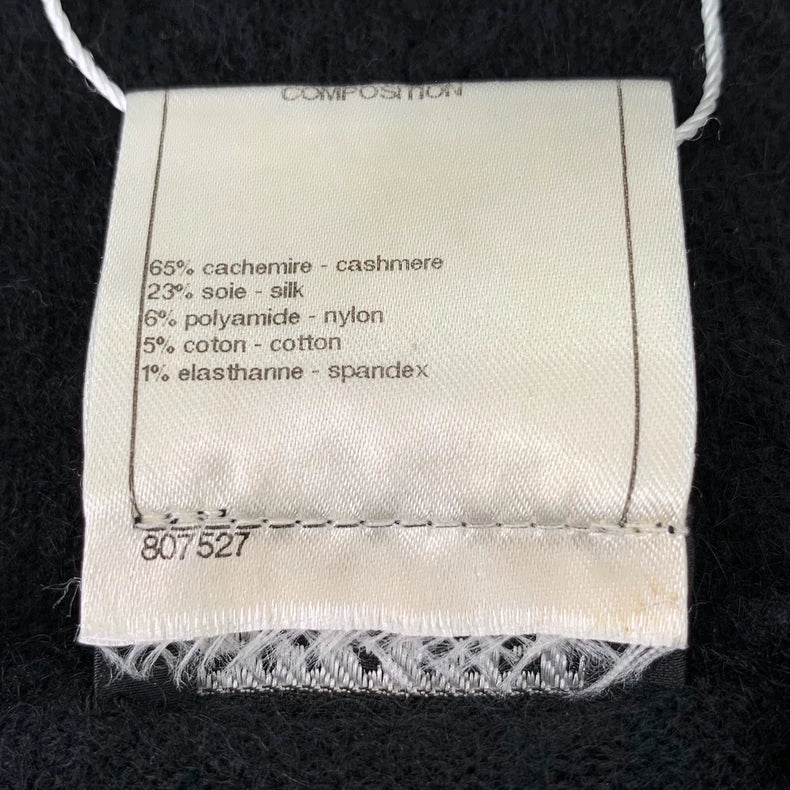 Chanel Black Bow Knit Short Sleeve Top