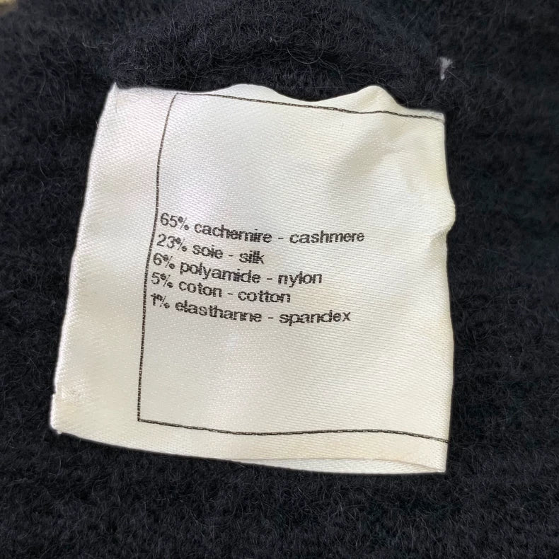 Chanel Black Bow Knit Short Sleeve Top