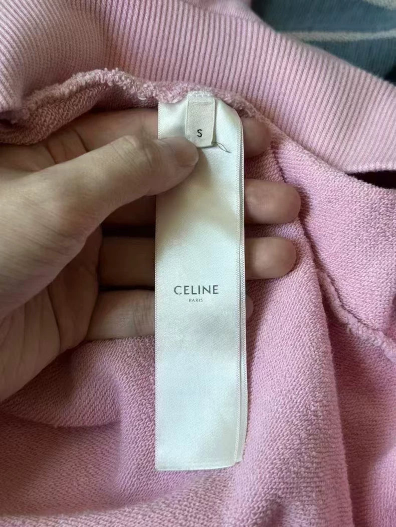 Celine Pink Logo Hoodie