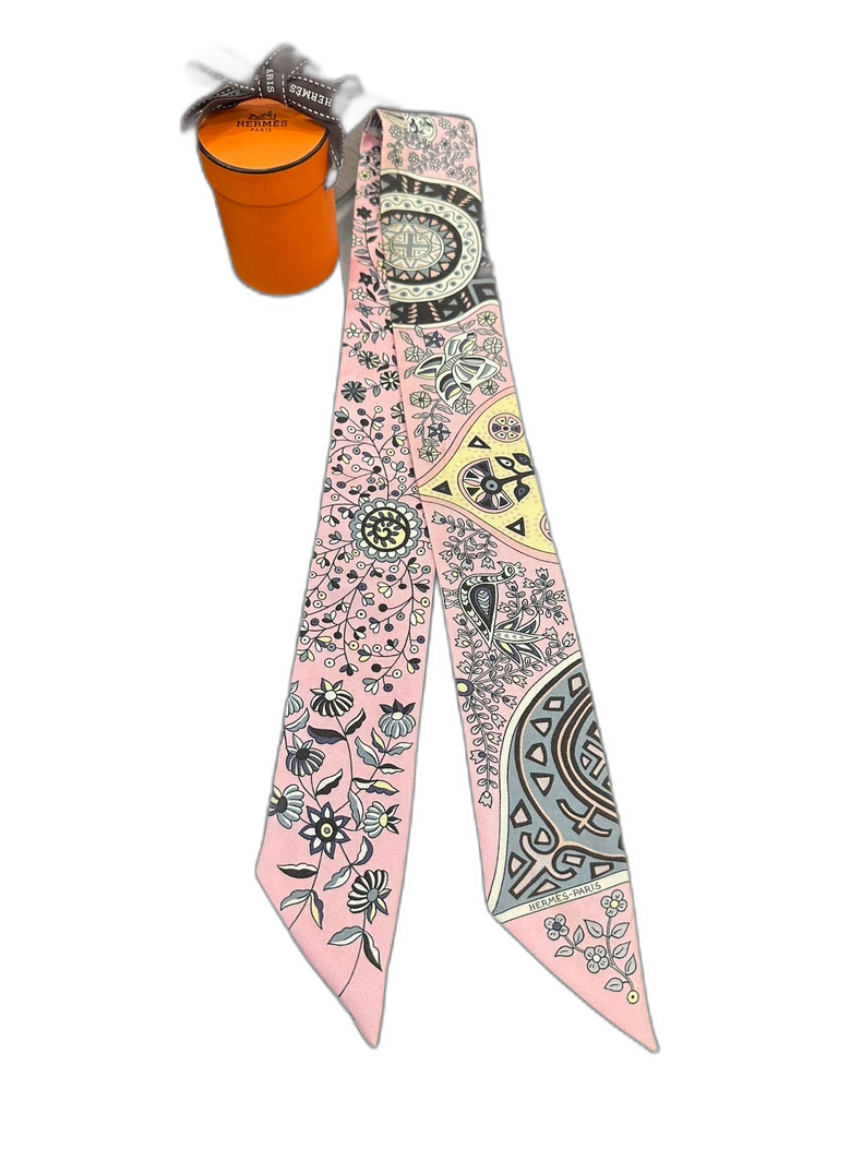 Hermes Pink Twilly Silk Ribbon