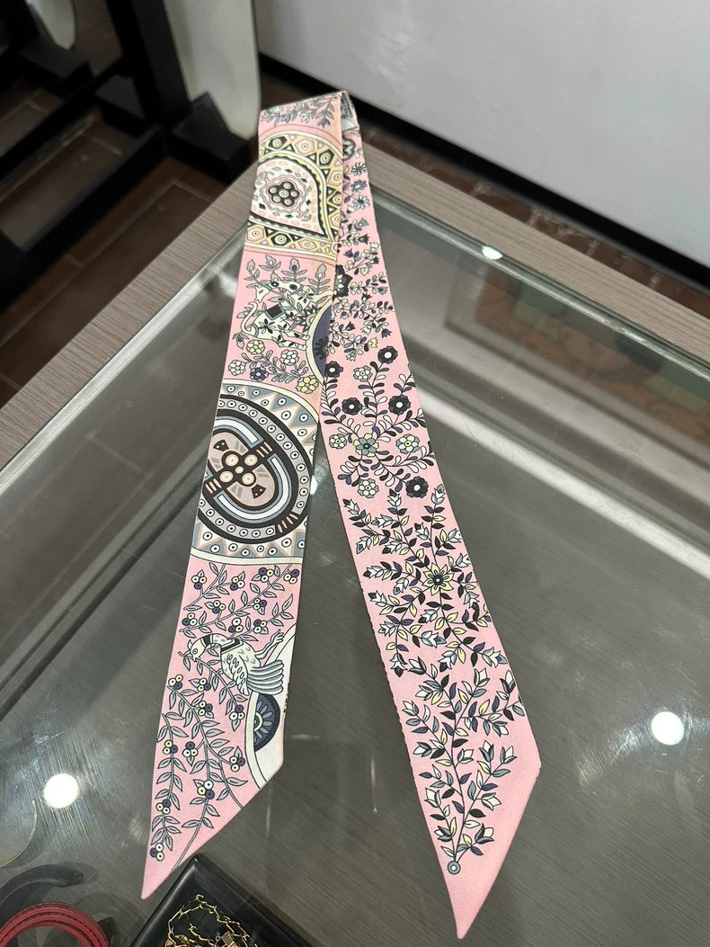 Hermes Pink Twilly Silk Ribbon