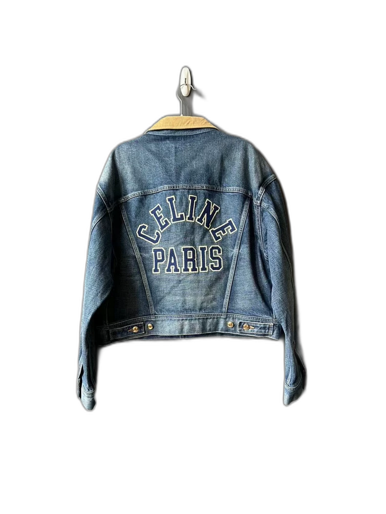 Celine Denim Jacket with Lettering on Back