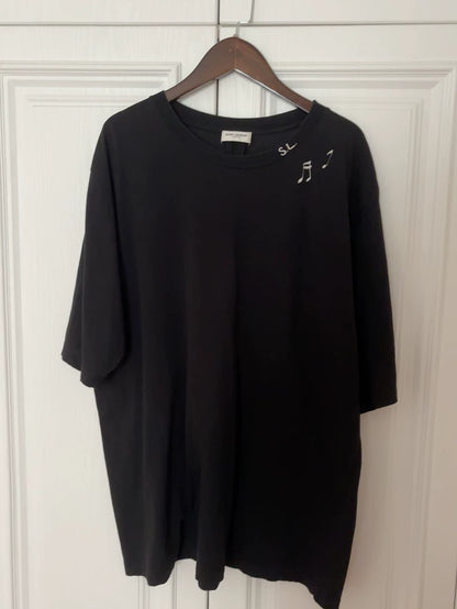 Saint Laurent Black Music Note Short Sleeve T-Shirt