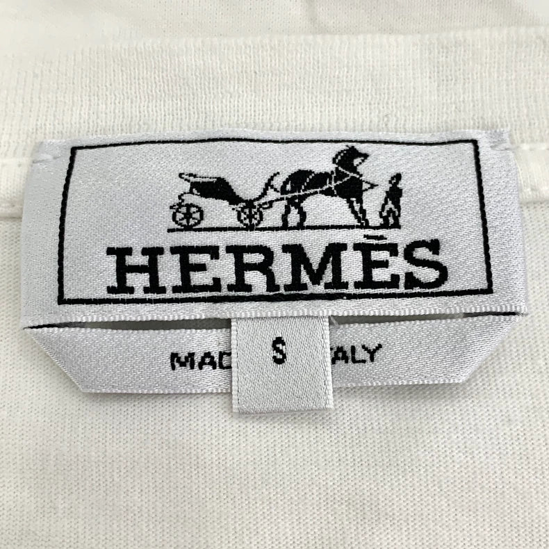 Hermes White Horse Print Cotton T-Shirt