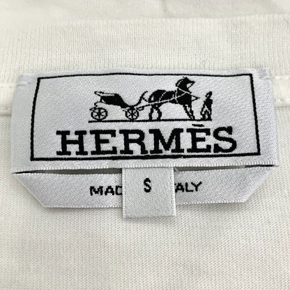 Hermes White Horse Print Cotton T-Shirt