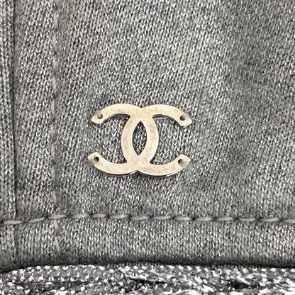 Chanel Gray Knit Cardigan with Chain Detail