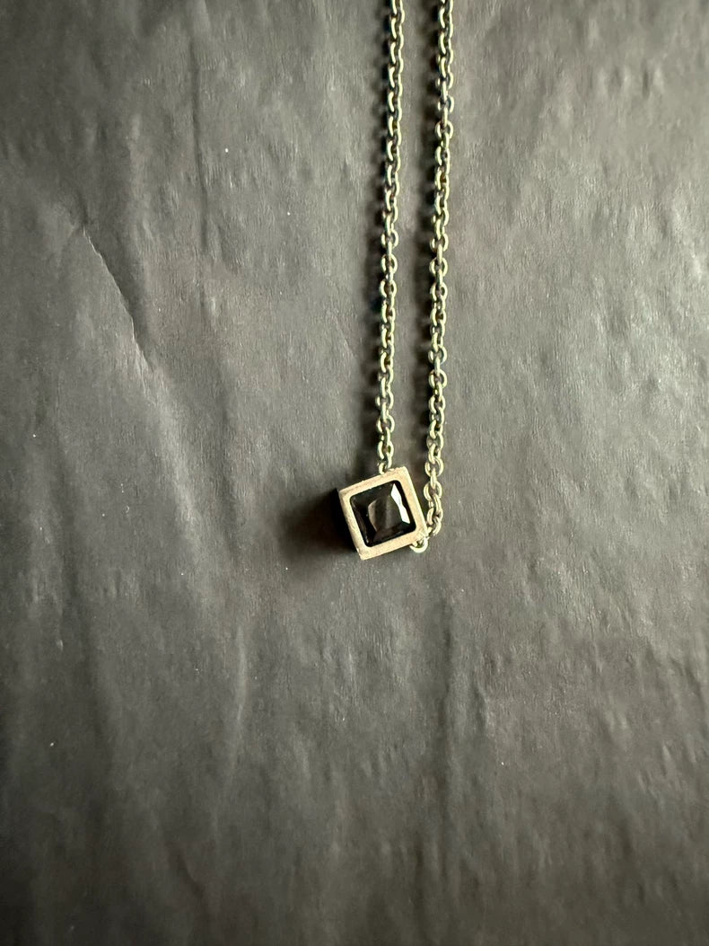 Saint Laurent Black Agate Necklace