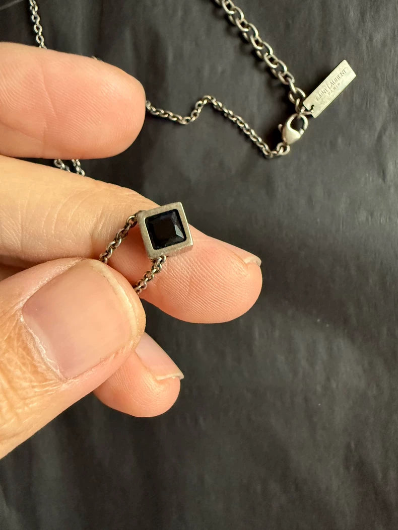 Saint Laurent Black Agate Necklace