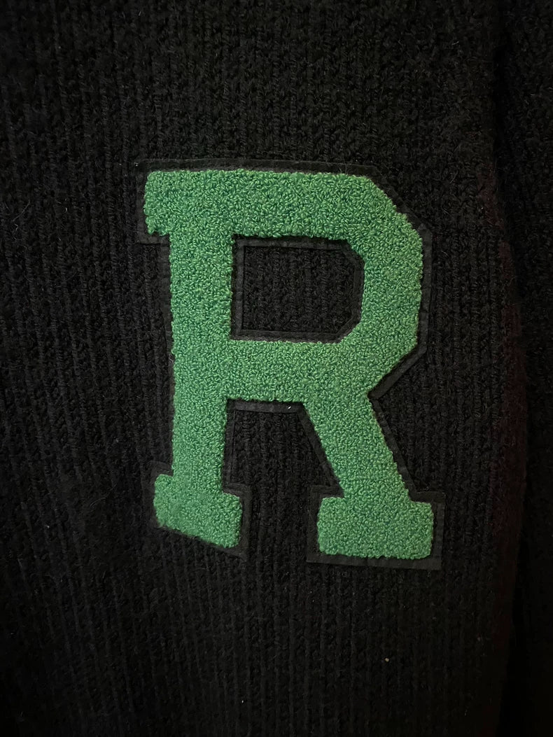 Raf Simons Flocked Logo Black Sweater-yf