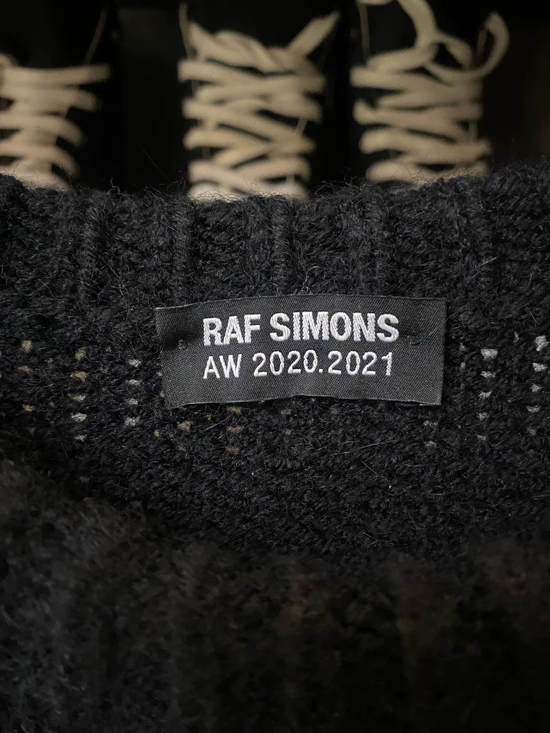 Raf Simons Flocked Logo Black Sweater-yf