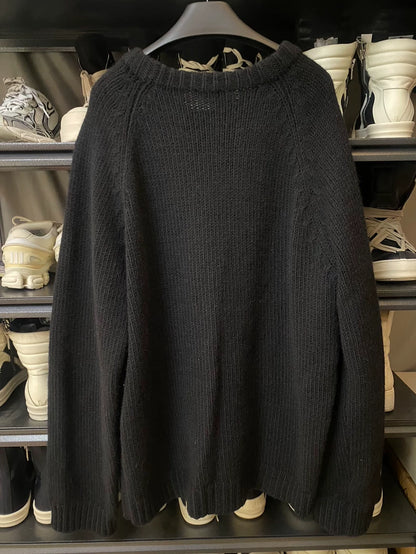Raf Simons Flocked Logo Black Sweater-yf