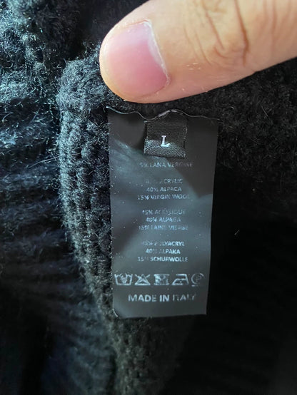 Raf Simons Flocked Logo Black Sweater-yf