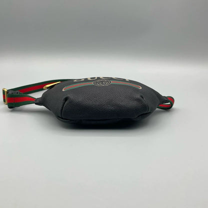 Gucci Logo Print Leather Fanny Pack