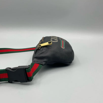 Gucci Logo Print Leather Fanny Pack