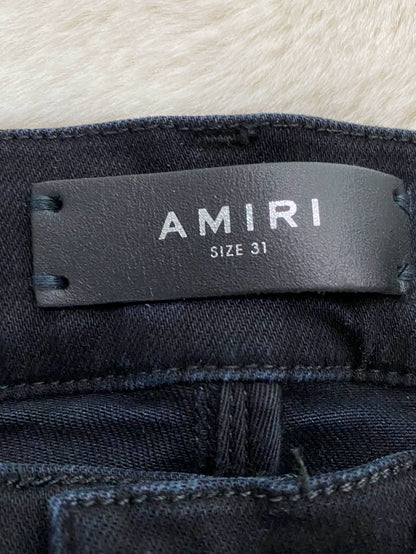 Amiri Black Blue Floral Denim Pants