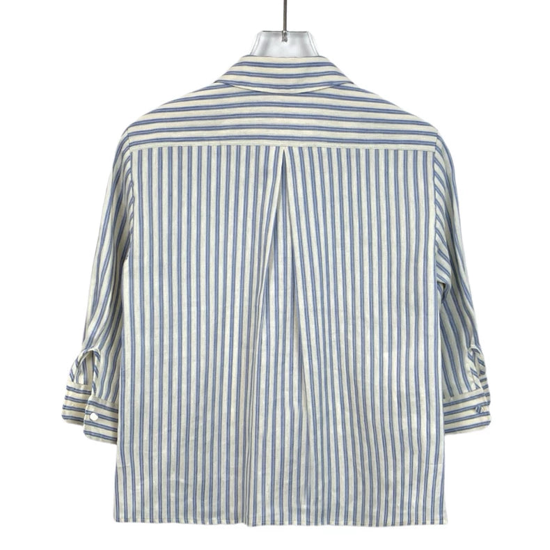Gucci Blue Striped Cotton Blend Shirt