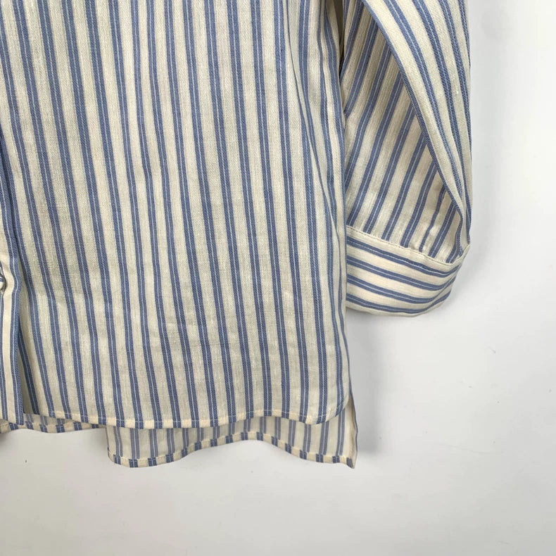 Gucci Blue Striped Cotton Blend Shirt