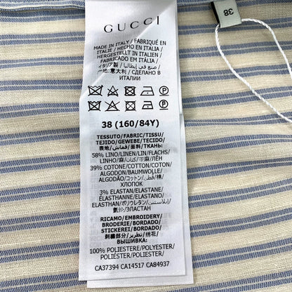 Gucci Blue Striped Cotton Blend Shirt