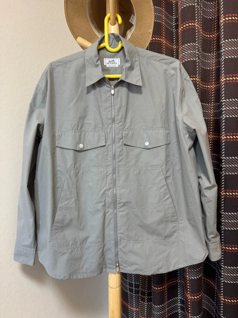 Hermes Gray Casual Shirt Jacket-yf