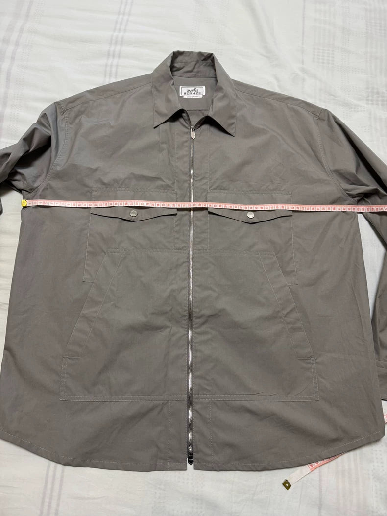 Hermes Gray Casual Shirt Jacket-yf