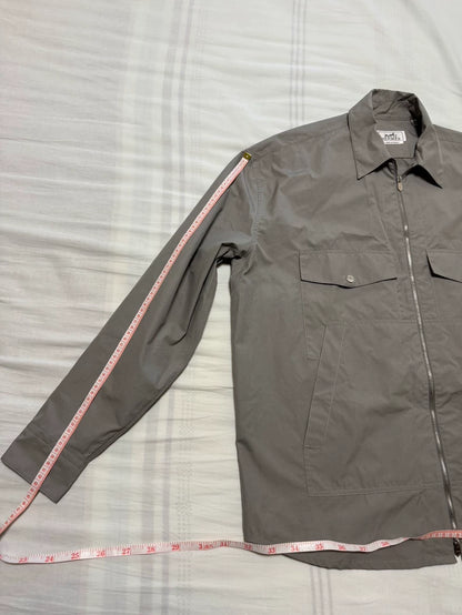 Hermes Gray Casual Shirt Jacket-yf