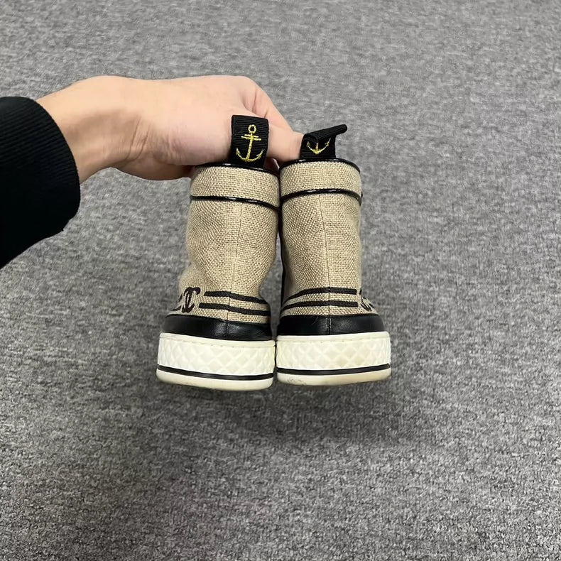 Chanel Canvas Sneakers in Size 37.5