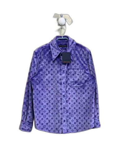 Louis Vuitton Purple Velvet Logo Shirt