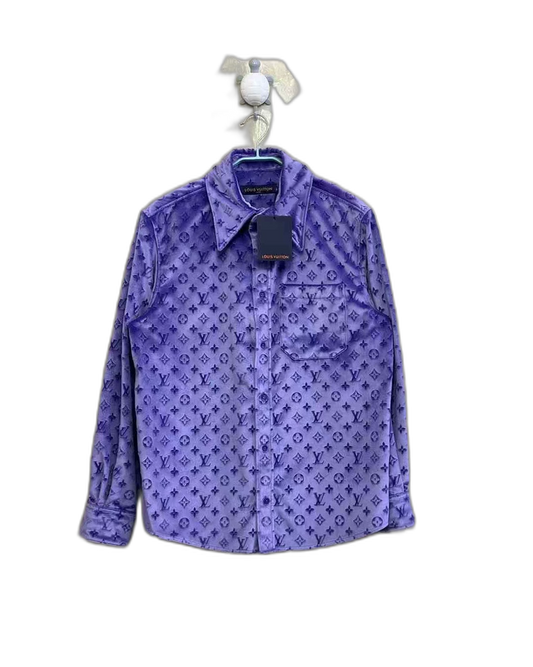 Louis Vuitton Purple Velvet Logo Shirt