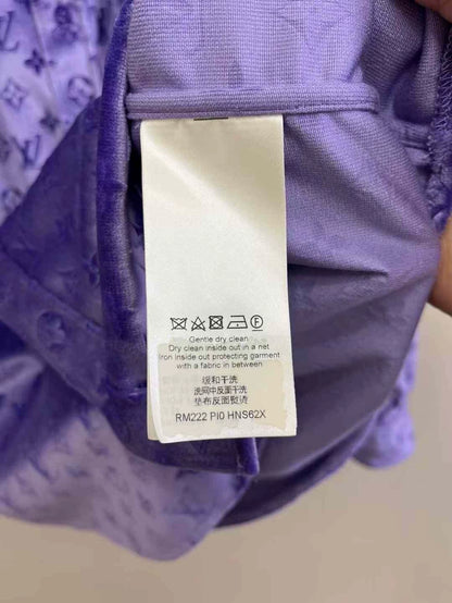 Louis Vuitton Purple Velvet Logo Shirt