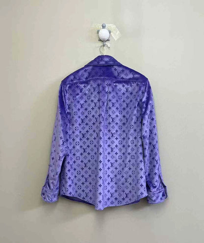 Louis Vuitton Purple Velvet Logo Shirt