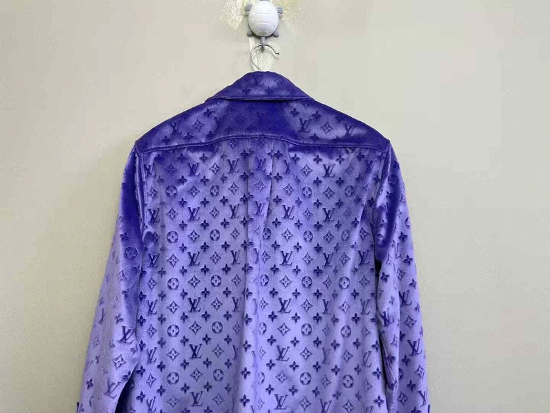 Louis Vuitton Purple Velvet Logo Shirt