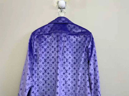 Louis Vuitton Purple Velvet Logo Shirt