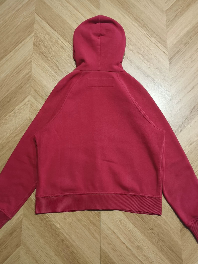 Burberry Red Hooded Zip Jacket-yf