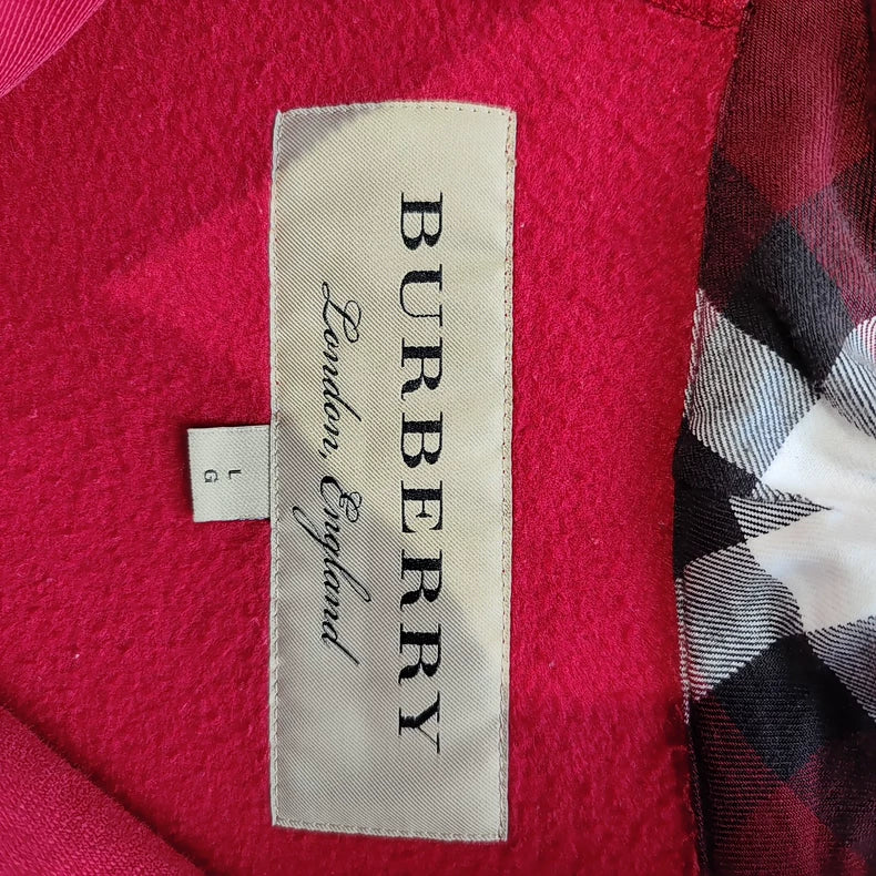 Burberry Red Hooded Zip Jacket-yf