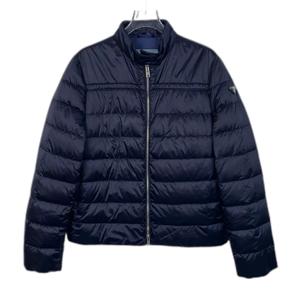 Prada Navy Down Jacket with Triangle Logo
