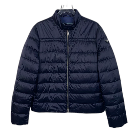 Prada Navy Down Jacket with Triangle Logo