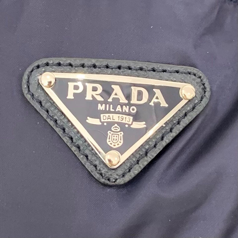 Prada Navy Down Jacket with Triangle Logo
