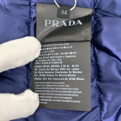 Prada Navy Down Jacket with Triangle Logo