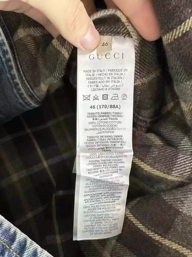 Gucci Vintage Denim and Plaid Jacket