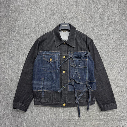 Louis Vuitton Denim Jacket with Bow Tie-zp