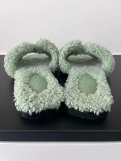 Hermes Slippers Size 35 in Mint Green