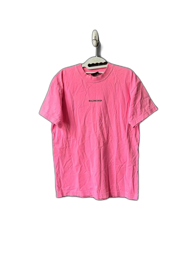 Balenciaga Wash Pink Graphic Short Sleeve Tee