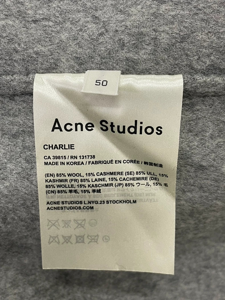 Acne Studios Grey Wool Coat for All Genders