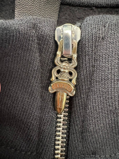 Chrome Hearts Black Embroidered Half-Zip Sweatshirt-yf