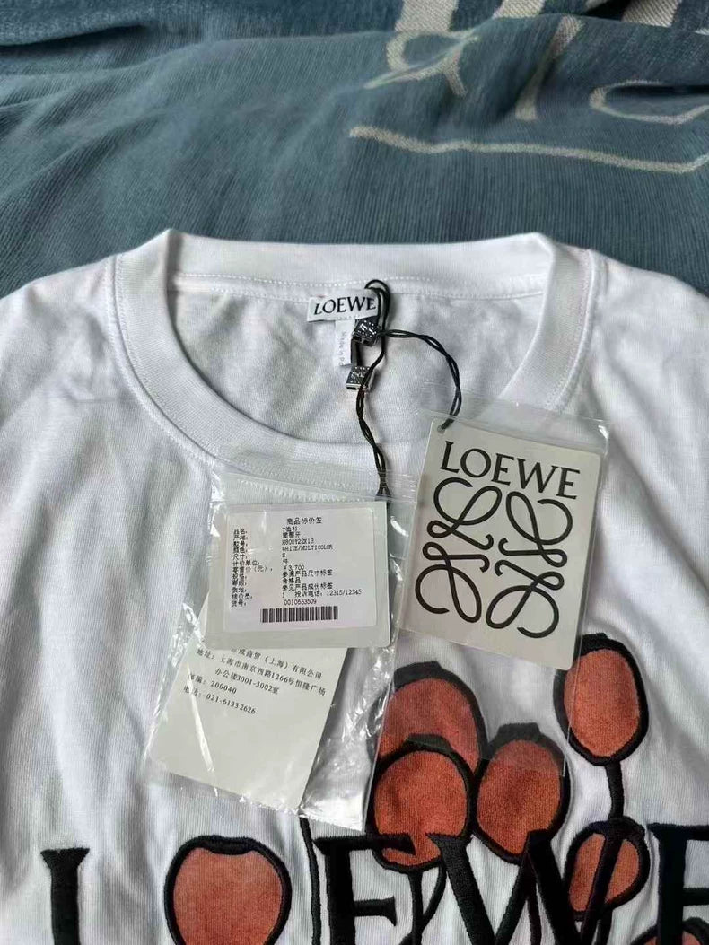 Loewe Floral Embroidered Short Sleeve Shirt