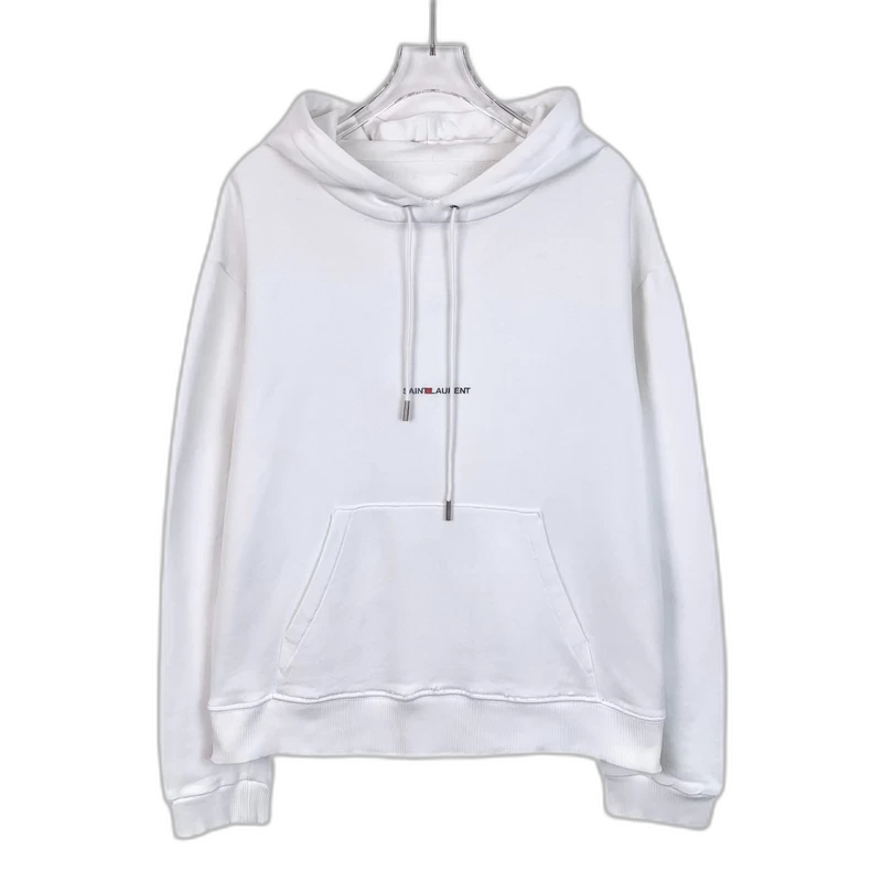Saint Laurent White Logo Hoodie