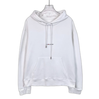 Saint Laurent White Logo Hoodie