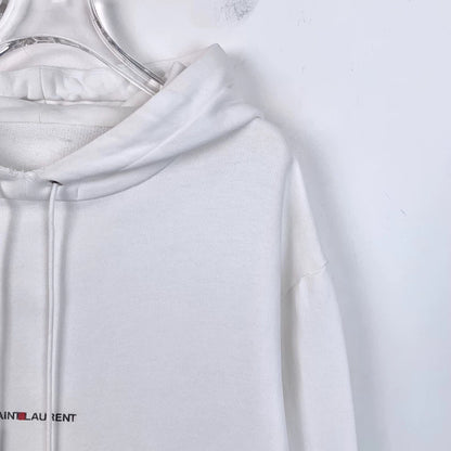 Saint Laurent White Logo Hoodie