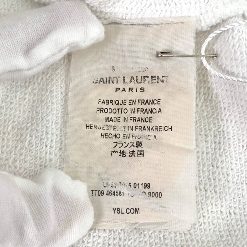 Saint Laurent White Logo Hoodie